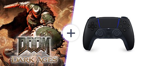 듀얼센스 무선 컨트롤러 미드나이트 블랙 + 둠: 더 다크 에이지스 (CFI-ZCT1G01 + DOOM: The Dark Ages )