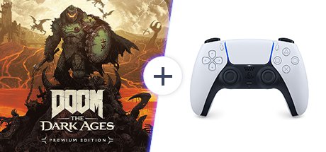 듀얼센스 무선 컨트롤러 화이트 + 둠: 더 다크 에이지스 - 프리미엄 에디션 (CFI-ZCT1G + DOOM: The Dark Ages - Premium Edition)