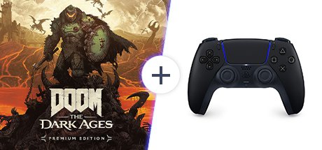 듀얼센스 무선 컨트롤러 미드나이트 블랙 + 둠: 더 다크 에이지스 - 프리미엄 에디션 (CFI-ZCT1G01 + DOOM: The Dark Ages - Premium Edition)
