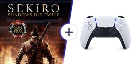 듀얼센스 무선 컨트롤러 화이트 + 세키로: 섀도우 다이 트와이스 - 고티 에디션 (CFI-ZCT1G + Sekiro: Shadows Die Twice - GOTY Edition)