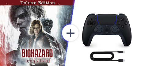 듀얼센스 무선 컨트롤러 미드나이트 블랙 + PC용 USB 케이블 + 바이오하자드 레퀴엠 디럭스 에디션